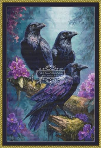 The Cross Stitch Studio Ravens printed cross stitch chart