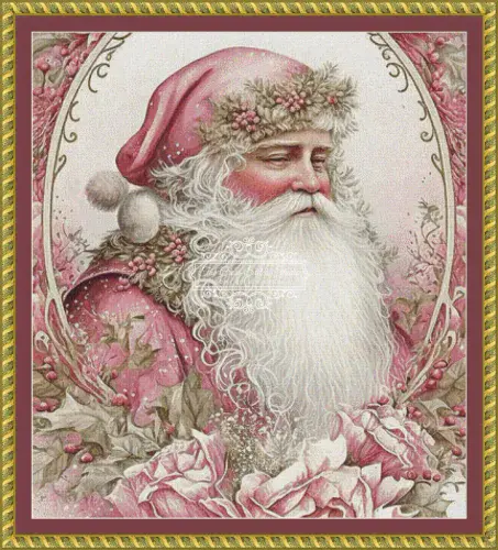 The Cross Stitch Studio Rosy Santa Crop printed cross stitch chart
