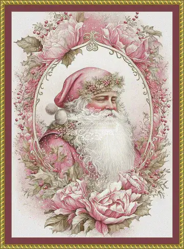 The Cross Stitch Studio Rosy Santa printed cross stitch chart