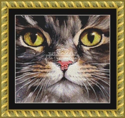 The Cross Stitch Studio Santa Kitty Crop Snippet printed cross stitch chart