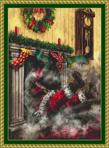 The Cross Stitch Studio Santa's Surprise Crop printed cross stitch chart