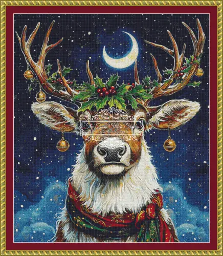 The Cross Stitch Studio Santas Reindeer printed cross stitch chart