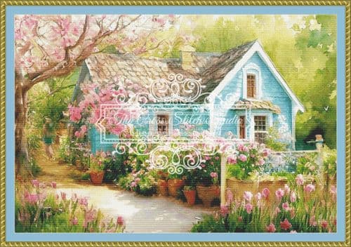 The Cross Stitch Studio Seaglass Cottage printed cross stitch chart