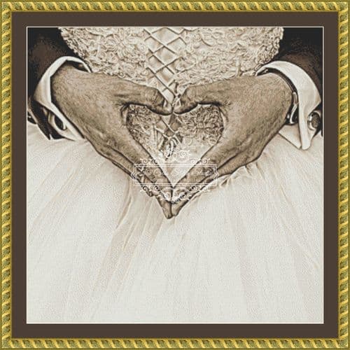 The Cross Stitch Studio She Holds My Heart Blank printed cross stitch chart