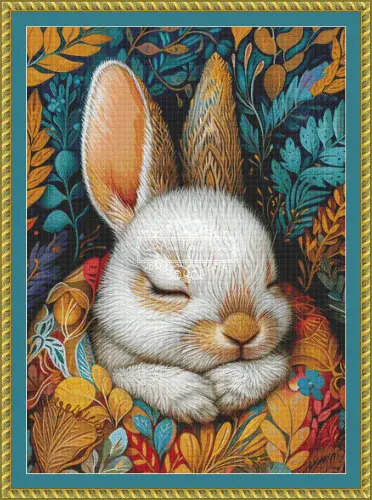 The Cross Stitch Studio Sleeping Bunny 1 printed cross stitch chart