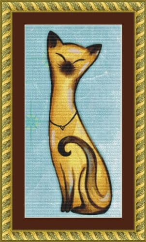 The Cross Stitch Studio Smiling Siamese Snippet printed cross stitch chart