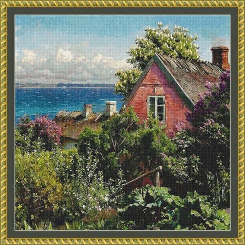 The Cross Stitch Studio Summer in Aalsgaarde Crop printed cross stitch chart