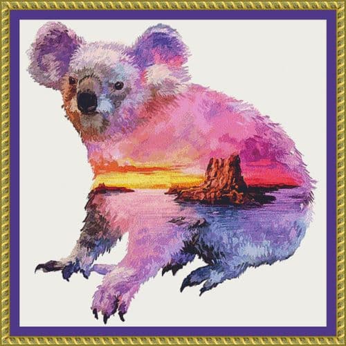 The Cross Stitch Studio Sunset Koala printed cross stitch chart