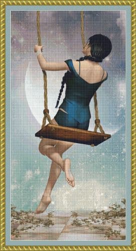 The Cross Stitch Studio Swinging on a Star Crop printed cross stitch chart