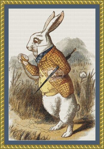 The Cross Stitch Studio The White Rabbit  printed cross stitch chart