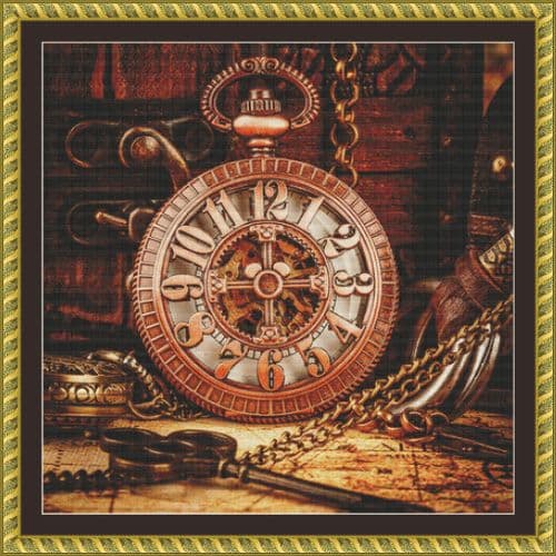 The Cross Stitch Studio Timekeeper Mini printed cross stitch chart