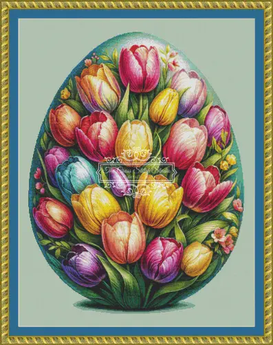 The Cross Stitch Studio Tulip Egg printed cross stitch chart