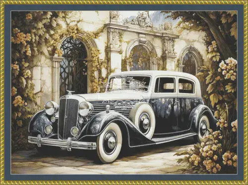 The Cross Stitch Studio Vintage Car printed cross stitch chart