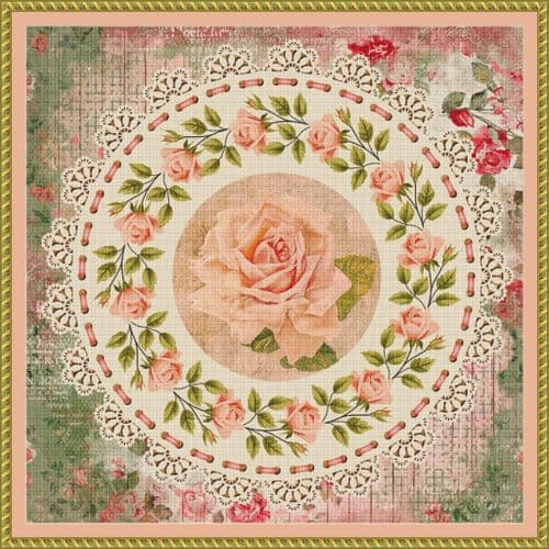 The Cross Stitch Studio Vintage Floral Doily printed cross stitch chart