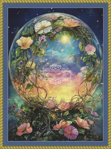 The Cross Stitch Studio Visions Of Morning Glories printed cross stitch chart