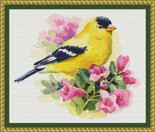 The Cross Stitch Studio Watercolour Goldfinch printed cross stitch chart