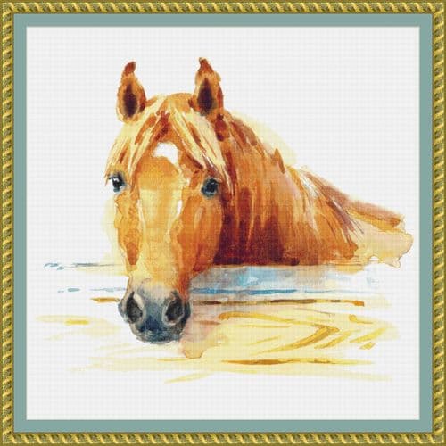 The Cross Stitch Studio Watercolour Horse printed cross stitch chart