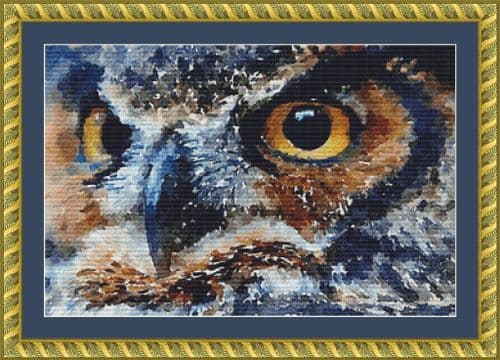 The Cross Stitch Studio Watercolour Owl Mini printed cross stitch chart