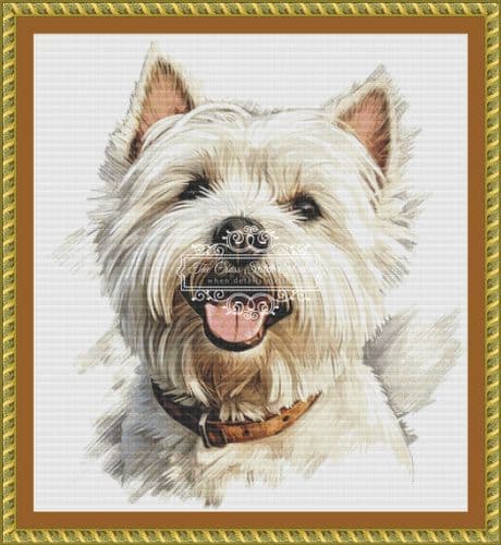 The Cross Stitch Studio Westie printed cross stitch chart