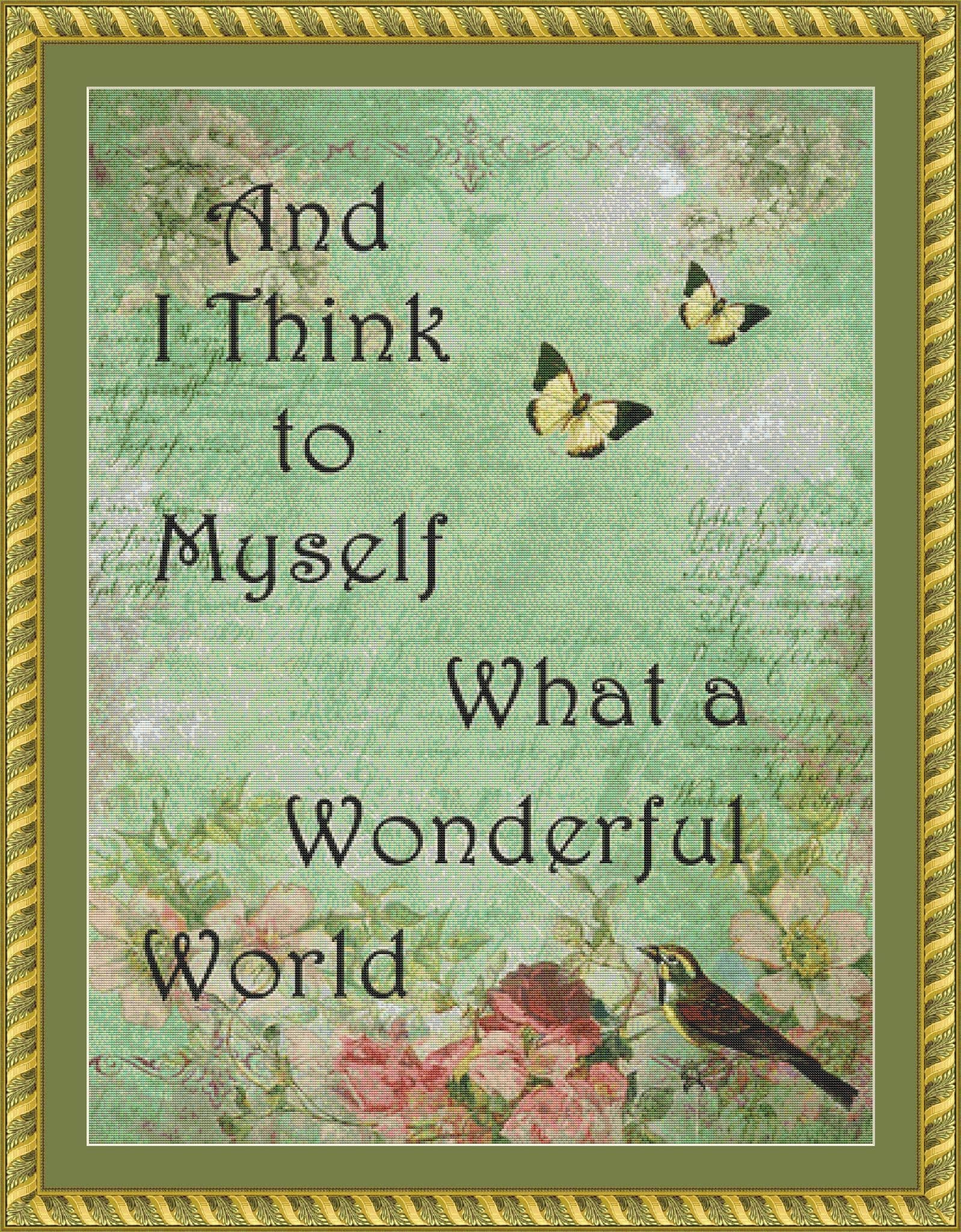 The Cross Stitch Studio What a Wonderful World printed cross stitch chart