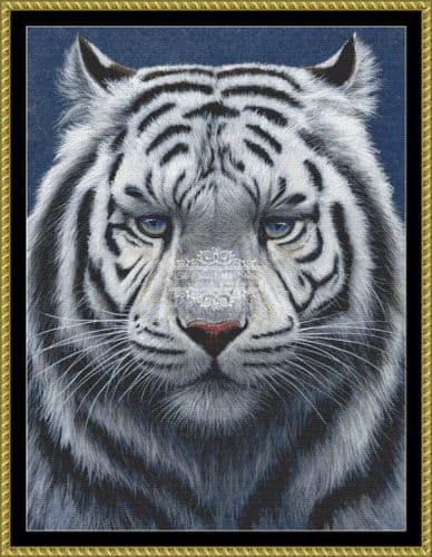The Cross Stitch Studio White Tiger Ghost printed cross stitch chart