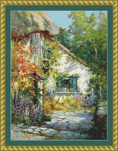The Cross Stitch Studio Wildflower English Cottage Printed cross stitch chart