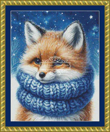 The Cross Stitch Studio Winter Animals Winter Fox Crop Snippet printed cross stitch chart