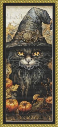 The Cross Stitch Studio Witchy Kitty Crop 2 printed cross stitch chart