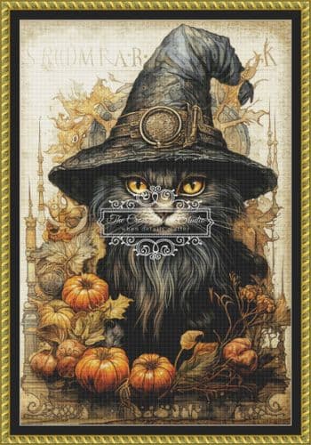 The Cross Stitch Studio Witchy Kitty printed cross stitch chart