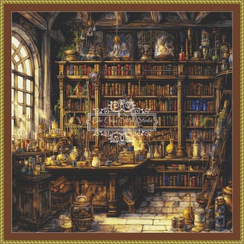 The Cross Stitch Studio Wizards Library Mcgonagall printed cross stitch chart