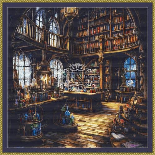 The Cross Stitch Studio Wizards Library Snape printed cross stitch chart