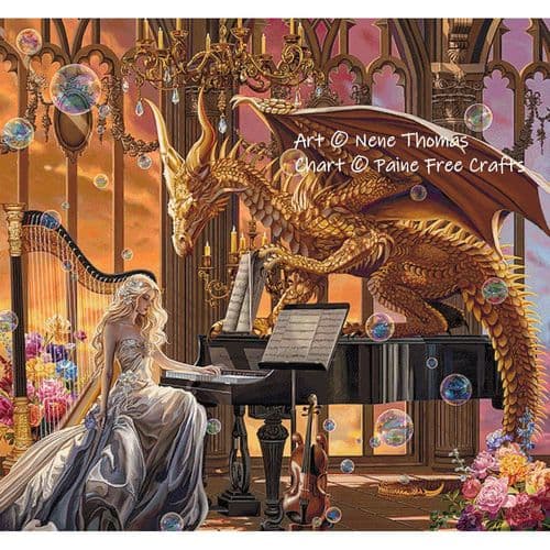 The Dragon Virtuoso by Paine Free Crafts printed cross stitch chart