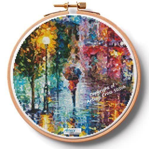 The Night Train Hoop (Large) by Artecy printed cross stitch chart
