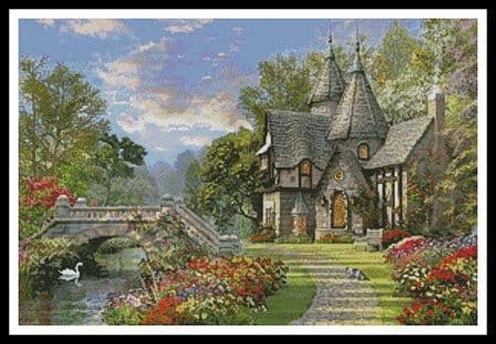 The Old Waterway Cottage by Artecy printed cross stitch chart