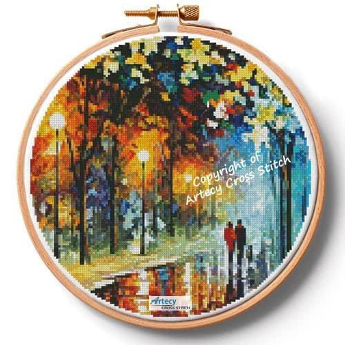 The Warmth of Friends Hoop (Large) by Artecy printed cross stitch chart