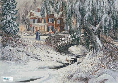 The Winter Lace Painting by Artecy printed cross stitch chart