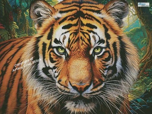Tiger Close Up Portrait (Large) by Artecy printed cross stitch chart