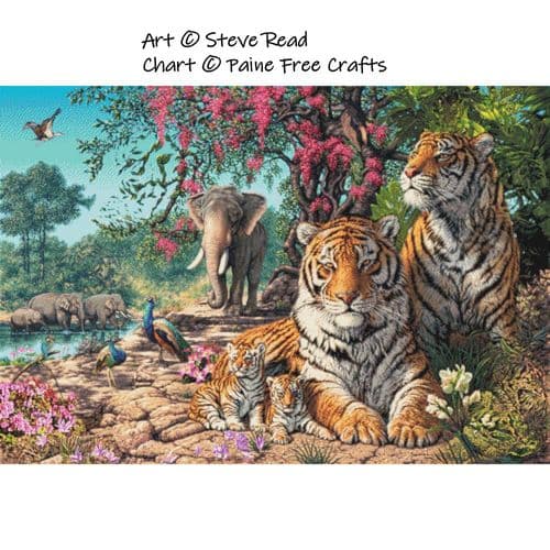 Tiger Sanctuary by Paine Free Crafts printed cross stitch chart