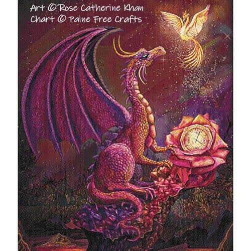 Time Dragon  Scarlet by Paine Free Crafts printed cross stitch chart