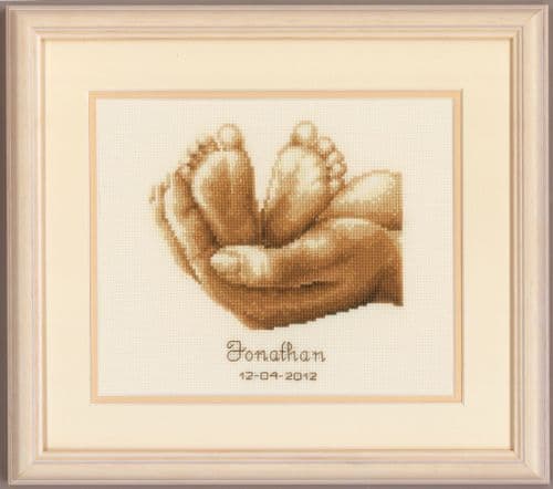 Tiny Feet Birth Sampler Counted Cross Stitch Kit by Vervaco