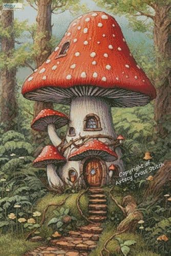 Toadstool House 1 by Artecy printed cross stitch chart