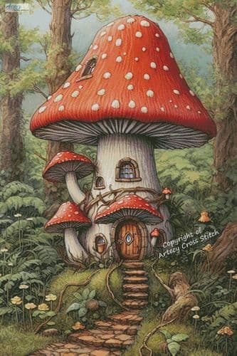 Toadstool House 1 (Large) by Artecy printed cross stitch chart