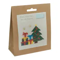 Tree with Presents cross stitch kit