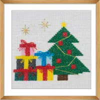 Tree with Presents cross stitch kit