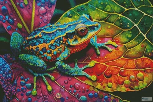 Tropical Frog by Artecy printed cross stitch chart