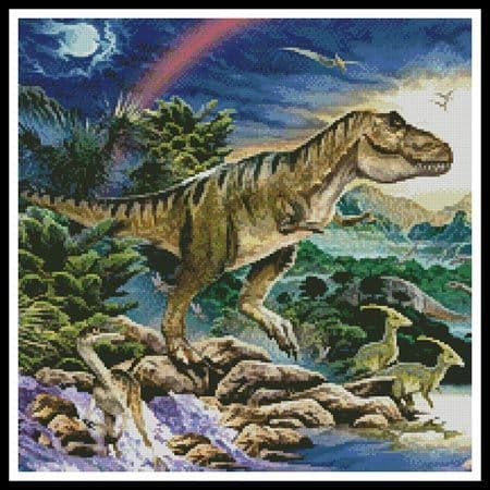 Tyrannosaur (Crop) by Artecy printed cross stitch chart