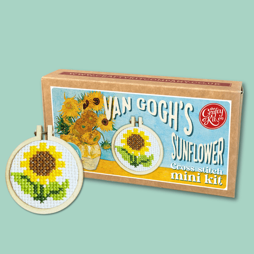 Van Gogh's Sunflower Matchbox Mini Cross Stitch Kit