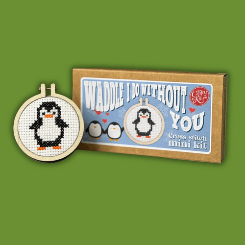 Waddle I Do Without You Matchbox Mini Cross Stitch Kit