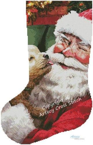Warm Wet Nose Stocking (Left) by Artecy printed cross stitch chart