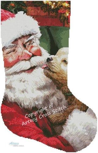 Warm Wet Nose Stocking (Right) by Artecy printed cross stitch chart